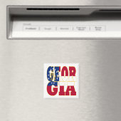 Aimant Texte du drapeau de l'État de Géorgie (In Situ (Lave-vaisselle))