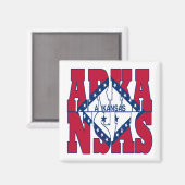 Aimant Texte du drapeau de l'État de l'Arkansas (Recto/Verso)