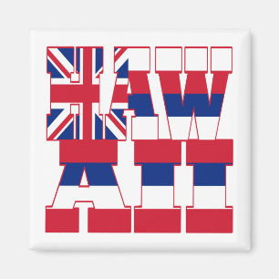 Aimant Texte du drapeau de l'État d'Hawaii
