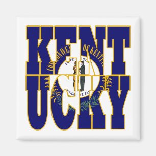 Aimant Texte du drapeau de l'État du Kentucky