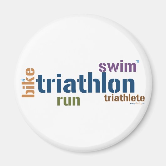 Aimant Texte du triathlon (Devant)