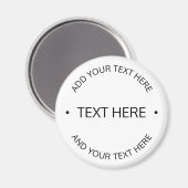 Aimant Texte éditable simple moderne | Blanc & Noir (Recto/Verso)