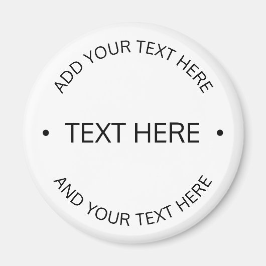 Aimant Texte éditable simple moderne | Blanc & Noir (Devant)