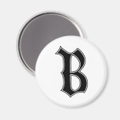 Aimant Texte en anglais Lettre gothique monogramme B (Recto/Verso)