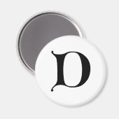 Aimant Texte en anglais Lettre gothique monogramme D (Recto/Verso)