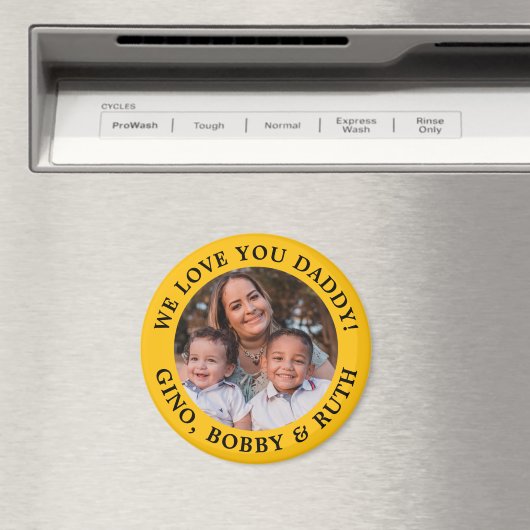 Aimant Texte et photo avec message simple jaune (In Situ (Lave-vaisselle))