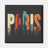 Aimant Texte et silhouette de Paris (Devant)
