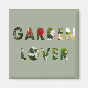 Aimant Texte floral d'amoureux des jardins