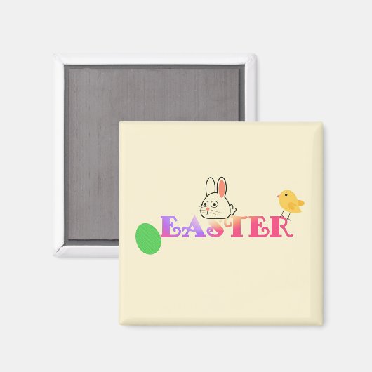 Aimant Texte, lapin et chic thème de Pâques (Recto/Verso)
