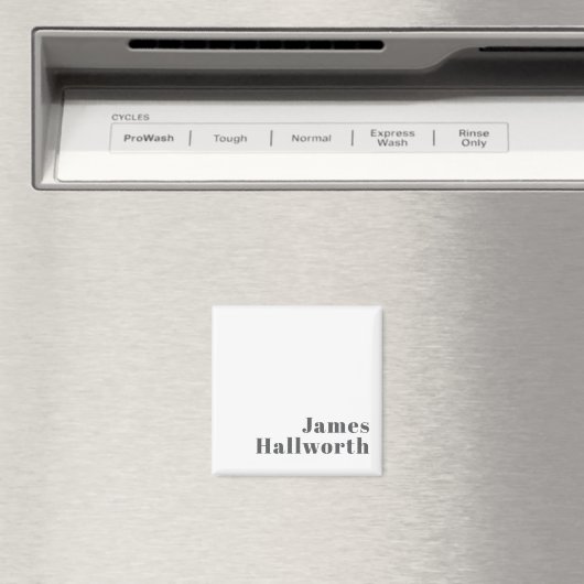 Aimant Texte moderne élégant et rétro | Gris (In Situ (Lave-vaisselle))