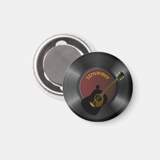 Aimant Texte modifiable du strummer de guitare (Recto/Verso)