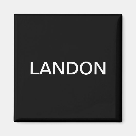 Aimant Texte modifiable moderne | Noir et blanc (Devant)