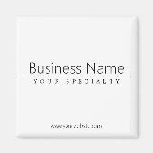 Aimant Texte noir classique simple sur blanc (Devant)