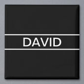 Aimant Texte personnalisable | Bold Modern Black & White