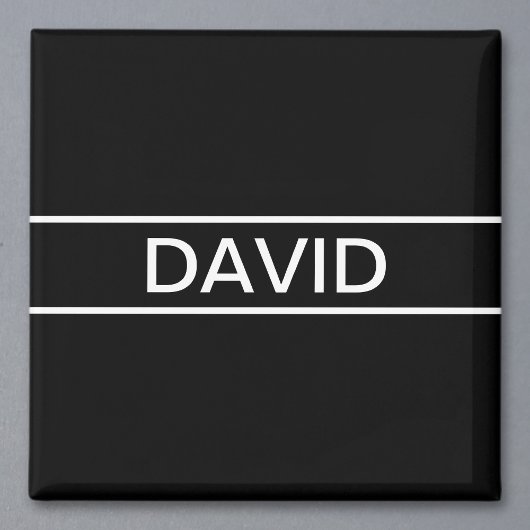 Aimant Texte personnalisable | Bold Modern Black & White