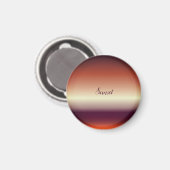 Aimant Texte personnalisé Couleur de soleil violet et rou (Recto/Verso)