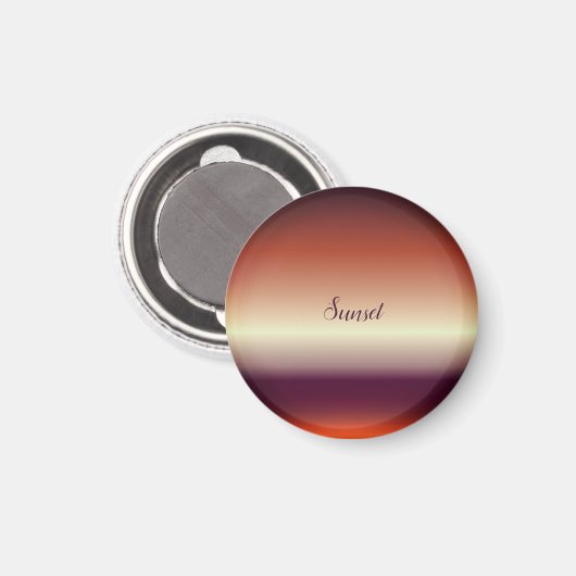 Aimant Texte personnalisé Couleur de soleil violet et rou (Recto/Verso)