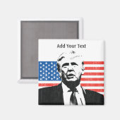 Aimant Texte personnalisé du drapeau américain Donald Tru (Recto/Verso)