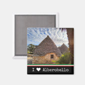 Aimant Texte personnalisé, logements trulli en Alberobell (Recto/Verso)