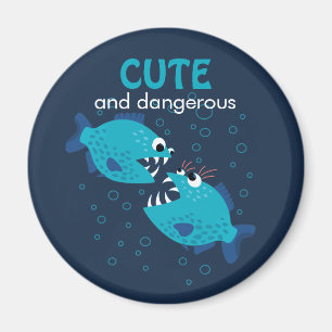 Aimant Texte Personnalisé Mignonne Et Poisson Piranha Dan