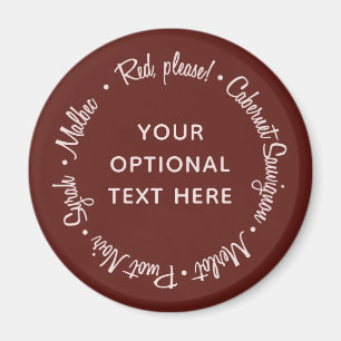 aimant texte personnalisé Red Wines