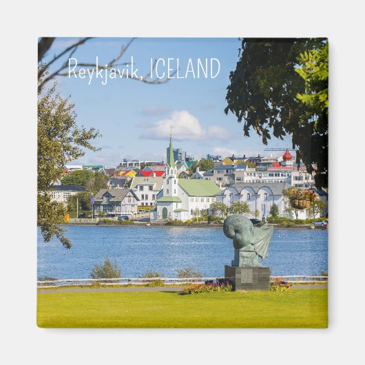 Aimant Texte personnalisé Reykjavik, Islande (Devant)