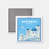 Aimant Texte personnalisé Santorin Grèce (Recto/Verso)