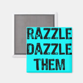 Aimant Texte - RazzleDazzleThem-Arrière - plan bleu clair (Recto/Verso)