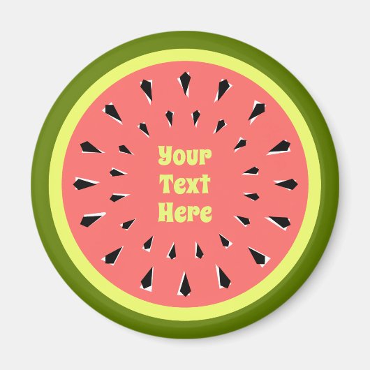 Aimant Texte rose pastèque (Devant)