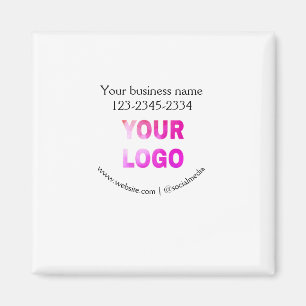 Aimant texte simple minimal ajoutez votre logo/design ici