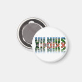 Aimant Texte Vilnius avec réflexion (Recto/Verso)
