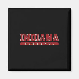 Aimant Texte vintage rouge doux de l'Indiana