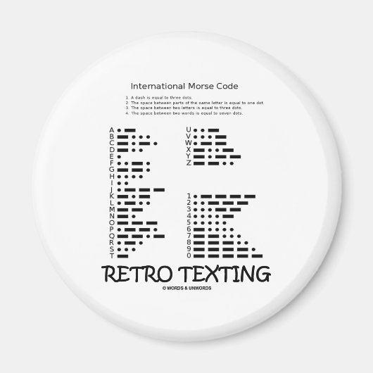 Aimant Textes rétro (Code international du morse) (Devant)