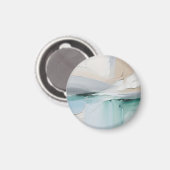 Aimant Texture Abstrait Turquoise Blanc (Recto/Verso)