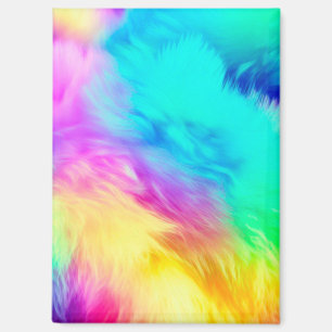 Aimant Texture de fourrure duveteuse arc-en-ciel vif-7520
