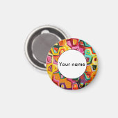 Aimant Texture des trous colorés (Recto/Verso)