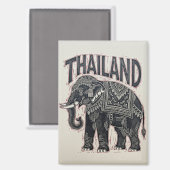Aimant Thaïlande - Bloc d'éléphants (Recto/Verso)