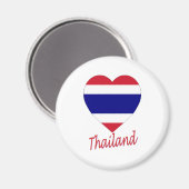 Aimant Thailande - Coeur du drapeau (Recto/Verso)