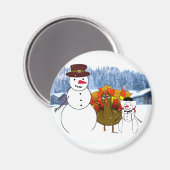 Aimant Thankesgiving Snowmen (Recto/Verso)