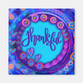 Aimant Thankful Blue Hearts Inspiration moderne amusant (Devant)