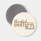 Aimant Thankful Grateful Blessed Cheetah Print Typography (Recto/Verso)