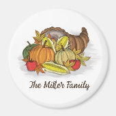 Aimant Thanksgiving Automne Automne Récolte Légumes (Devant)
