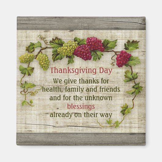 Aimant Thanksgiving Blessings Motto (Devant)