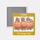 Aimant Thanksgiving est le Meow du chat (Recto/Verso)