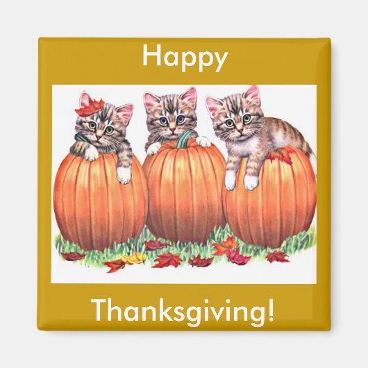 Aimant Thanksgiving est le Meow du chat (Devant)