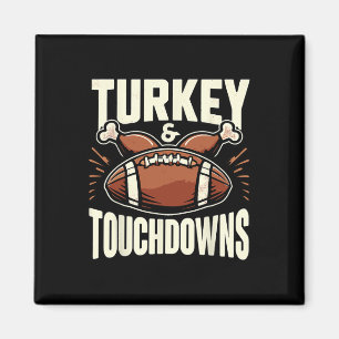 Aimant Thanksgiving Footbyll Turquie Et Touchdowns Footby