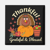 Aimant Thanksgiving Grateful & Blessed (Devant)