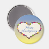 Aimant Thanksgiving Heart - Bleu et Jaune (Recto/Verso)