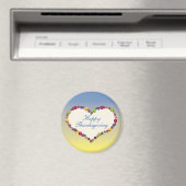 Aimant Thanksgiving Heart - Bleu et Jaune (In Situ (Lave-vaisselle))