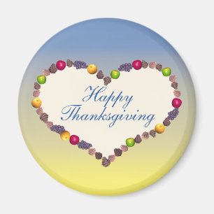 Aimant Thanksgiving Heart - Bleu et Jaune